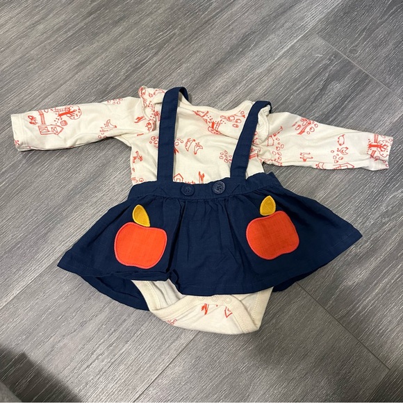 Cat and Jack back to school onesie with matching dress (size 0-3M) - Picture 2 of 5